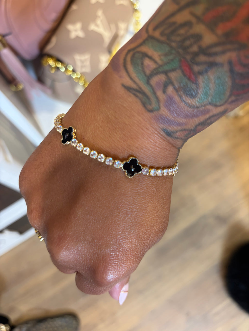 Midnight Clover Bracelet